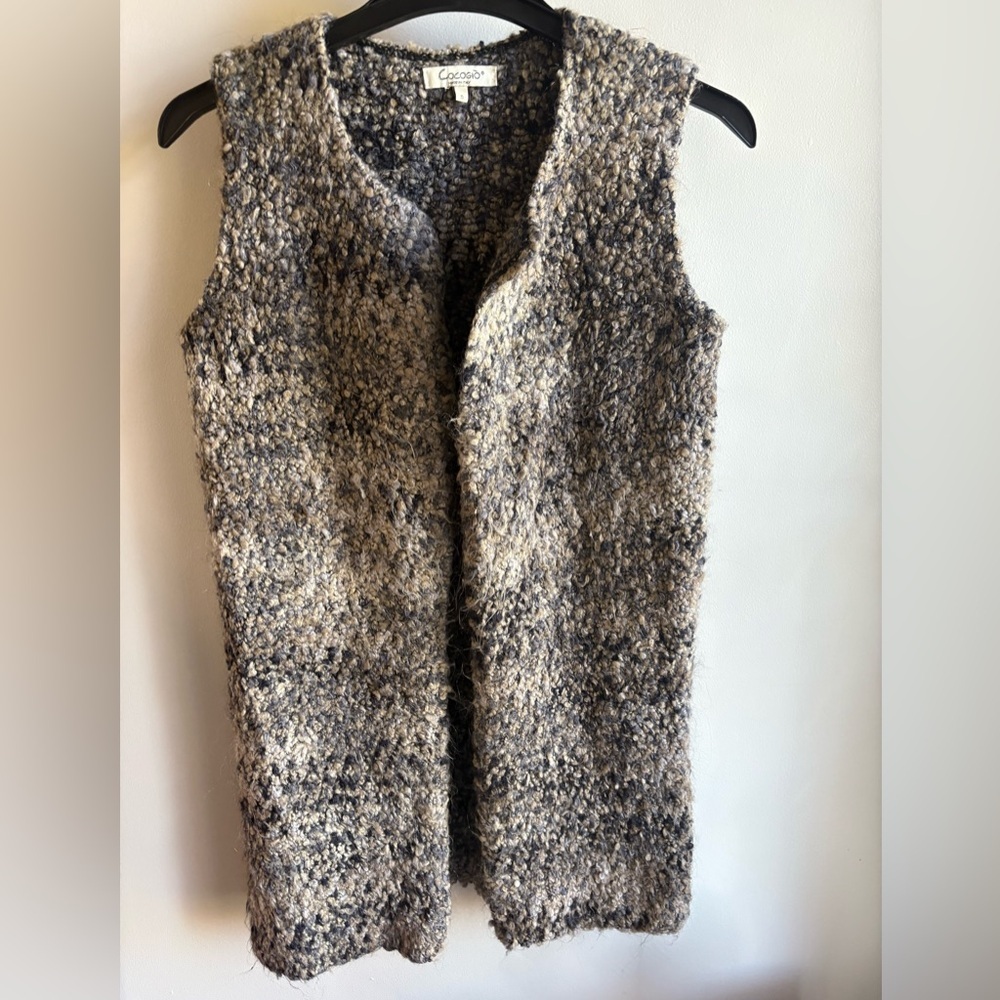 Cocogio Womens Mohair Wool Blend Long Sweater Vest knee length Italy Sz S